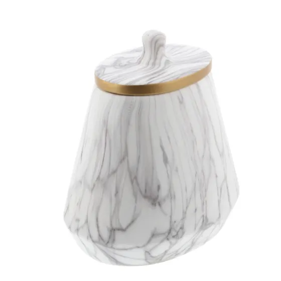 White Marble Oval Jar-Kirkland's Home New