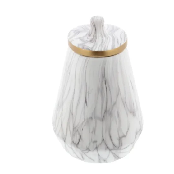 White Marble Oval Jar-Kirkland's Home New
