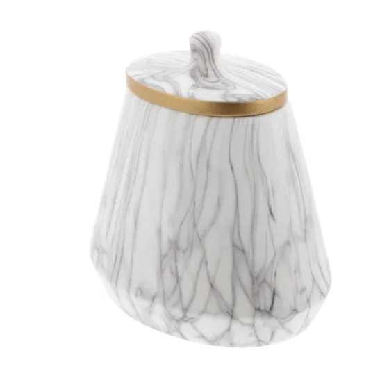 White Marble Oval Jar-Kirkland's Home New