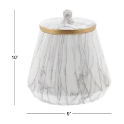 White Marble Oval Jar-Kirkland's Home New