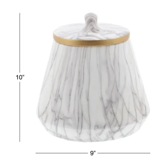 White Marble Oval Jar-Kirkland's Home New