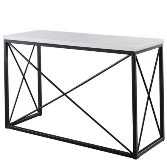 White Marble Top Sabin Metal Base Sofa Table-Kirkland's Home Best