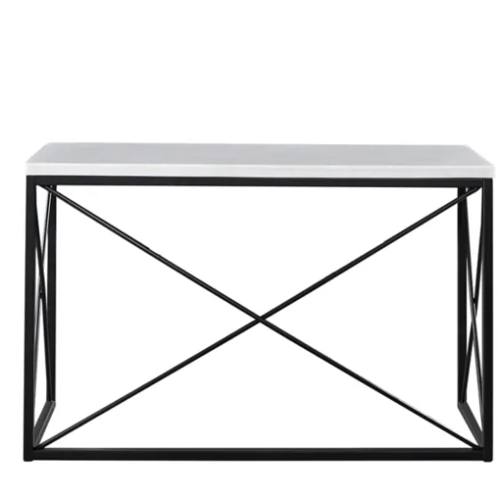 White Marble Top Sabin Metal Base Sofa Table-Kirkland's Home Best