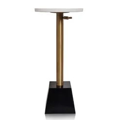 White Marble Top Tapered Base Accent Table, 10 In.-Kirkland's Home Cheap