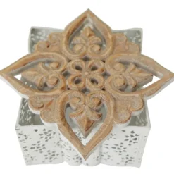 White Metal And Carved Wood Boxes, Set Of 3-Kirkland's Home Sale