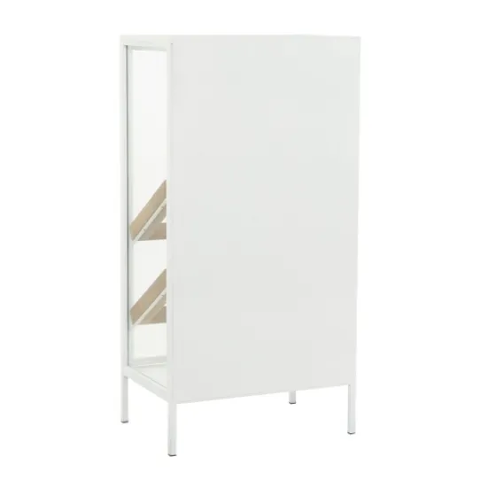 White Metal And Natural Wood 2-Door Bar Cabinet-Kirkland's Home Store