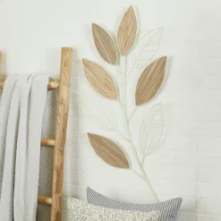White Metal And Reed Leaf Wall Plaque-Kirkland's Home Sale
