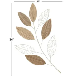 White Metal And Reed Leaf Wall Plaque-Kirkland's Home Sale