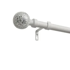 White Mirrored Mosaic Curtain Rod, 120 In.-Kirkland's Home Online