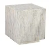 White Mother Of Pearl Striped Side Table-Kirkland's Home Shop