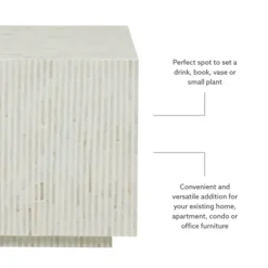 White Mother Of Pearl Striped Side Table-Kirkland's Home Shop