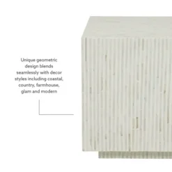 White Mother Of Pearl Striped Side Table-Kirkland's Home Shop