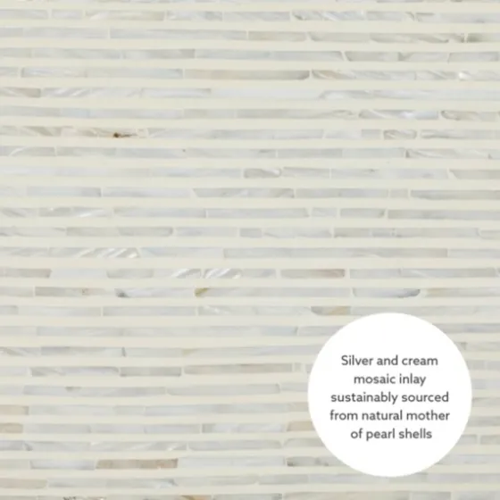 White Mother Of Pearl Striped Side Table-Kirkland's Home Shop