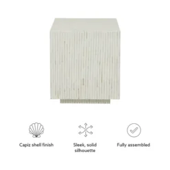 White Mother Of Pearl Striped Side Table-Kirkland's Home Shop