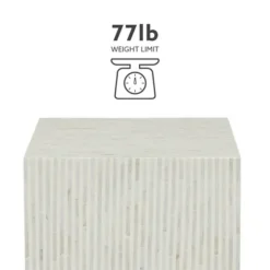 White Mother Of Pearl Striped Side Table-Kirkland's Home Shop
