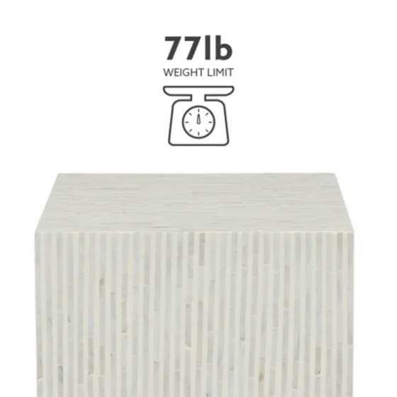White Mother Of Pearl Striped Side Table-Kirkland's Home Shop