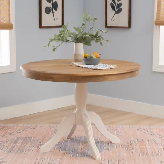 White Natural Top Pedestal Dining Table-Kirkland's Home Online