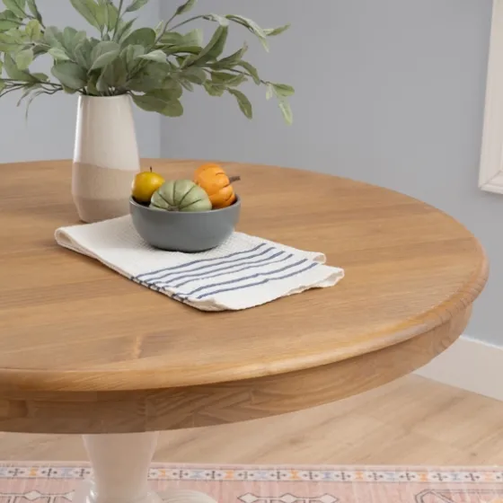 White Natural Top Pedestal Dining Table-Kirkland's Home Online