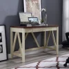 White Oak Farmhouse A-Frame Desk With Brown Top-Kirkland's Home Clearance