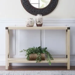 White Oak Farmhouse X-Frame Console Table-Kirkland's Home Cheap