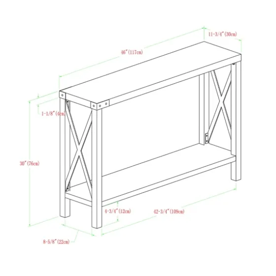 White Oak Farmhouse X-Frame Console Table-Kirkland's Home Cheap