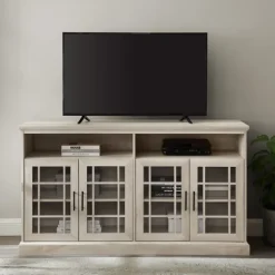 White Oak Glass Door Tv Stand, 58 In.-Kirkland's Home Store