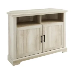 White Oak Grooved Door Corner Tv Stand-Kirkland's Home Store