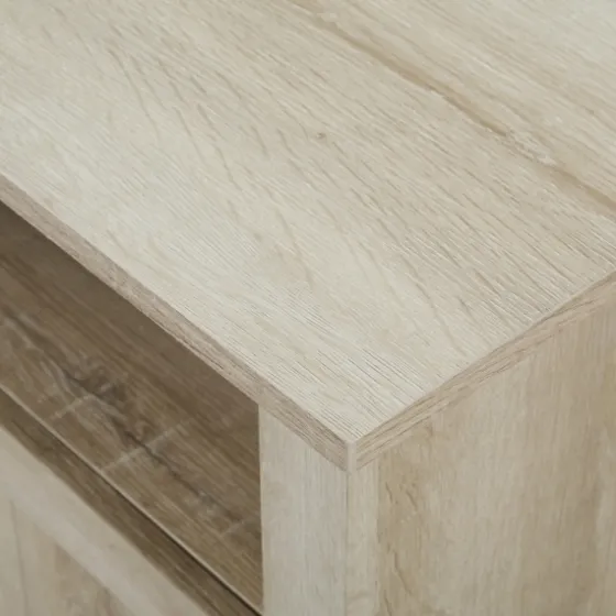 White Oak Grooved Door Corner Tv Stand-Kirkland's Home Store
