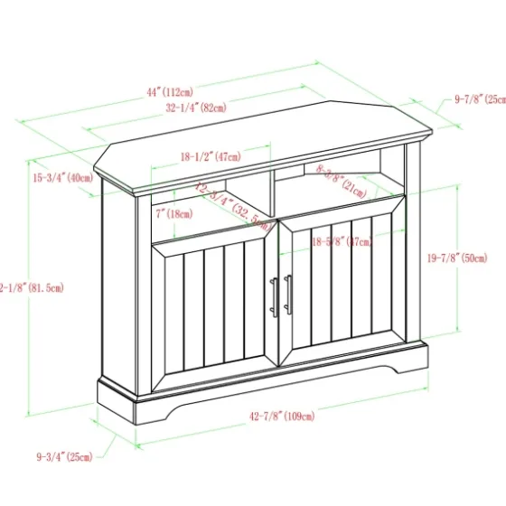 White Oak Grooved Door Corner Tv Stand-Kirkland's Home Store