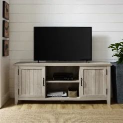 White Oak Grooved Door Tv Stand-Kirkland's Home Best Sale