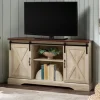 White Oak Sliding Barn Doors Corner Tv Stand-Kirkland's Home Best Sale