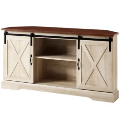 White Oak Sliding Barn Doors Corner Tv Stand-Kirkland's Home Best Sale