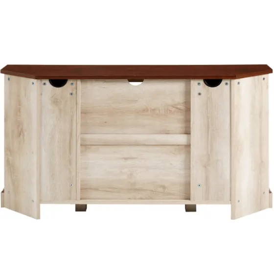 White Oak Sliding Barn Doors Corner Tv Stand-Kirkland's Home Best Sale