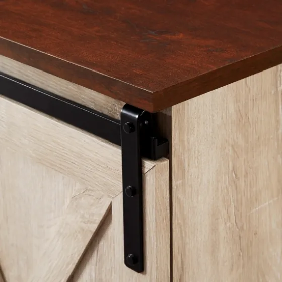White Oak Sliding Barn Doors Corner Tv Stand-Kirkland's Home Best Sale