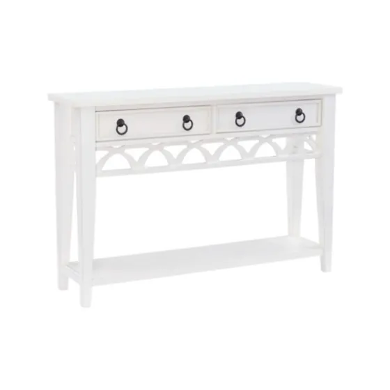 White Or Teal Paneled Fretwork Console Table-Kirkland's Home Online