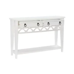White Or Teal Paneled Fretwork Console Table-Kirkland's Home Online