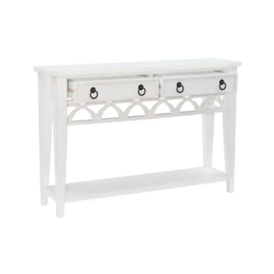 White Or Teal Paneled Fretwork Console Table-Kirkland's Home Online