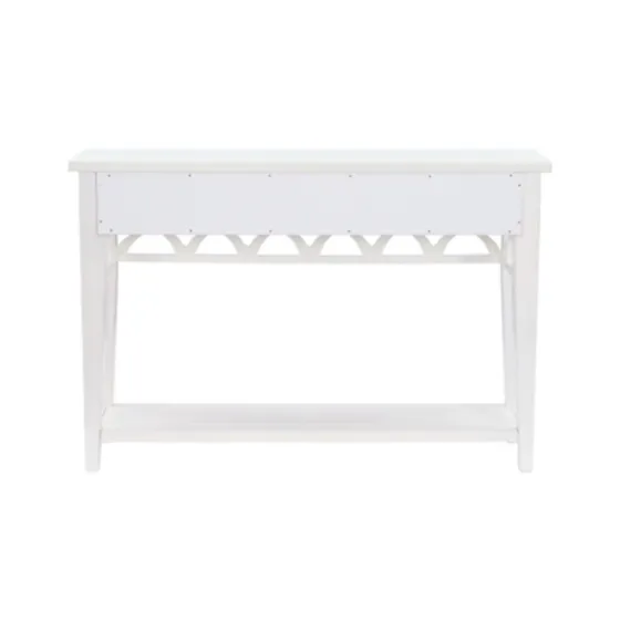 White Or Teal Paneled Fretwork Console Table-Kirkland's Home Online
