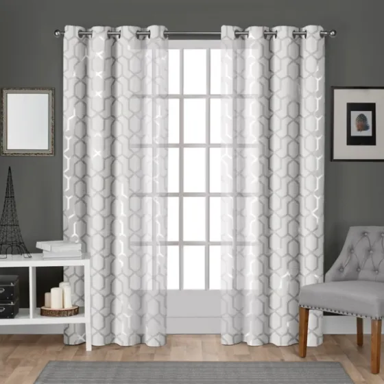 White Paton Curtain Panel Set, 108 In.-Kirkland's Home Store