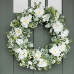 White Peony And Greenery Wreath-Kirkland's Home Best Sale