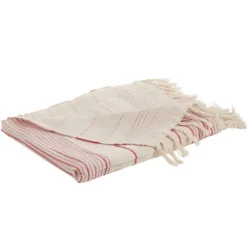 White Pink Striped Fringe Throw Blanket-Kirkland's Home Best Sale