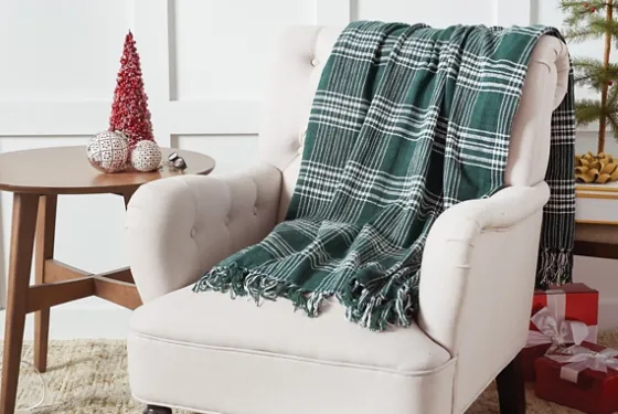 White Plaid Christmas Throw Blanket-Kirkland's Home Store