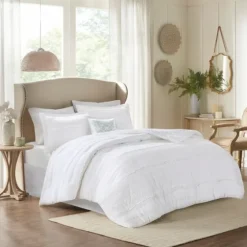 White Quilted California King 5-Pc. Comforter Set-Kirkland's Home New