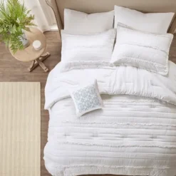 White Quilted California King 5-Pc. Comforter Set-Kirkland's Home New