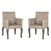 White Rattan Curved Legs Dining Chairs, Set Of 2-Kirkland's Home Sale