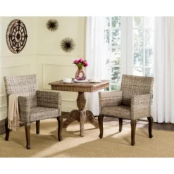 White Rattan Curved Legs Dining Chairs, Set Of 2-Kirkland's Home Sale