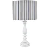 White Resin Table Lamp With Blue Stripe Shade-Kirkland's Home Best