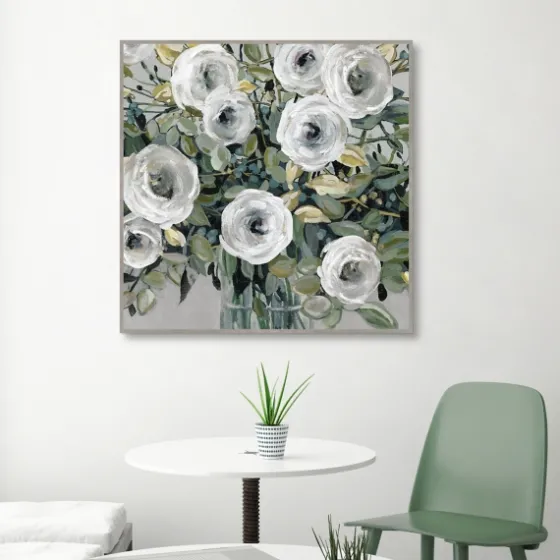 White Rose Parade Framed Canvas Art Print-Kirkland's Home Best