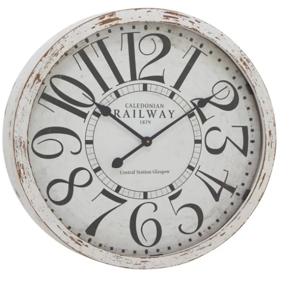 White Rustic Farmhouse Distressed Wall Clock-Kirkland's Home Cheap