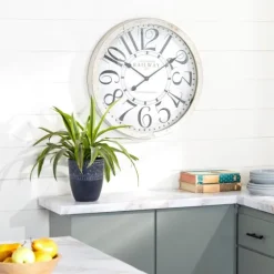 White Rustic Farmhouse Distressed Wall Clock-Kirkland's Home Cheap